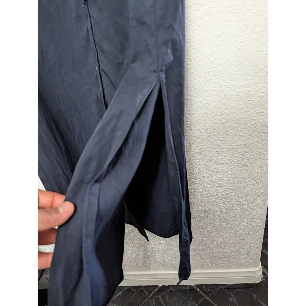 Madewell button down long sleeve maxi dress navy blue small